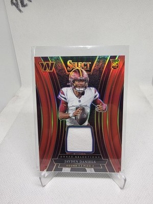 2024 Panini Select - Draft Selection Memorabilia Jayden Daniels Red Prizm