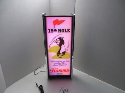 Hamms Beer bear 19th Hole LED Display lighted sign lightbox Wall Hanging Light