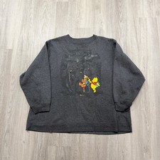 Vintage Disney Winnie The Pooh Sweatshirt Women's 2XL Gray Crewneck 90s Tigger