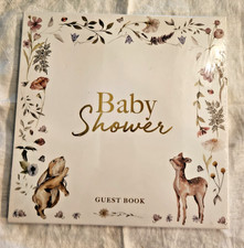 Bibi & Beau Baby Shower Guest Book with Floral/Woodland Animal Design New Sealed