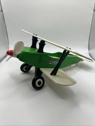 Vintage 1977 Playmobil Geobra Green Police Airplane