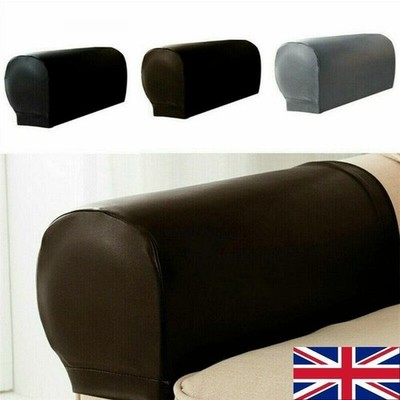 2 Stück Leder Sessel Schutz Sofa Couch Armlehnenbezüge Dehnbar Schonbezug UK