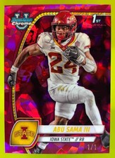 2024 Bowman Chrome U Sapphire Abu Sama III Padparadscha 1/1 #7 Iowa State