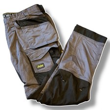 Snickers Mens 41W 32L Grey & Black Outdoor Straight Leg Pocketed Work Pants