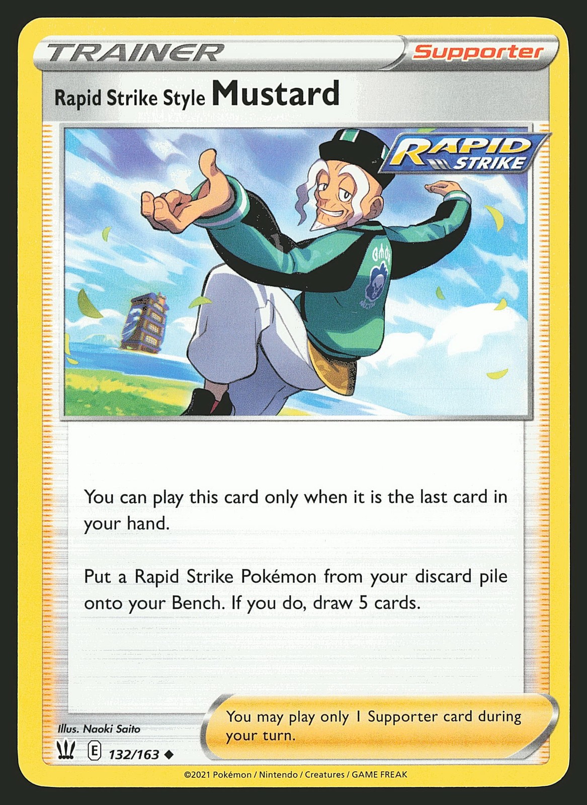 SWSH05: Battle Styles Rapid Strike Style Mustard #132/163 Uncommon Pokemon Card