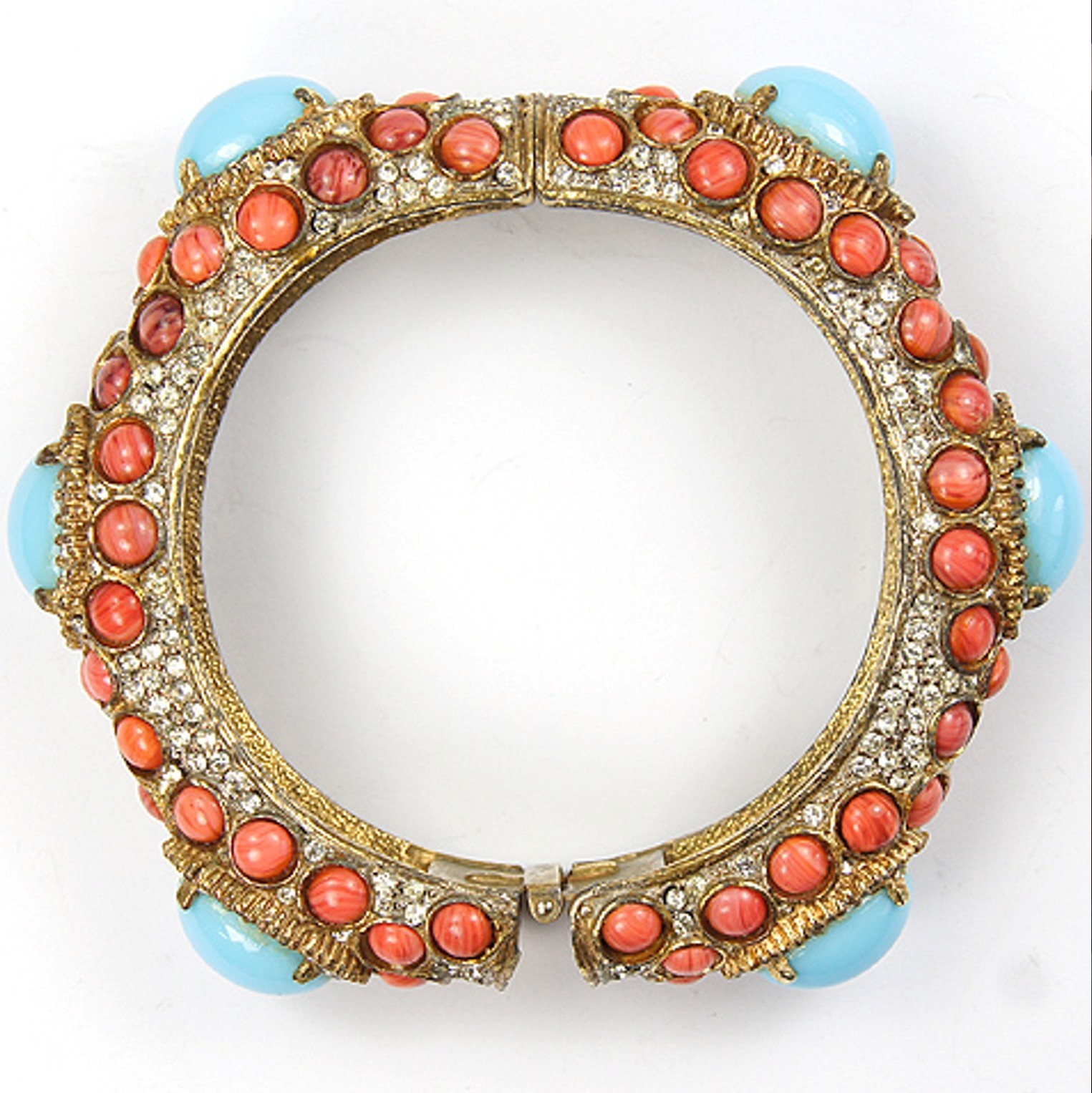 K.J.L. Kenneth J. Lane 1960s Turquoise & Coral Ca… - image 5