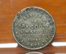 1864 E. HEWITT & BRO., DRY GOODS, YPSILANTI, MICHIGAN CIVIL WAR TOKEN