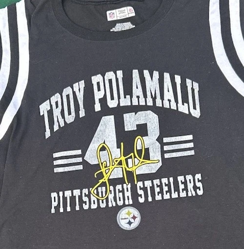 Vintage Troy Polamalu Pittsburgh Steelers Autographed Women’s Tshirt 2XL XXL - Image 3 of 3