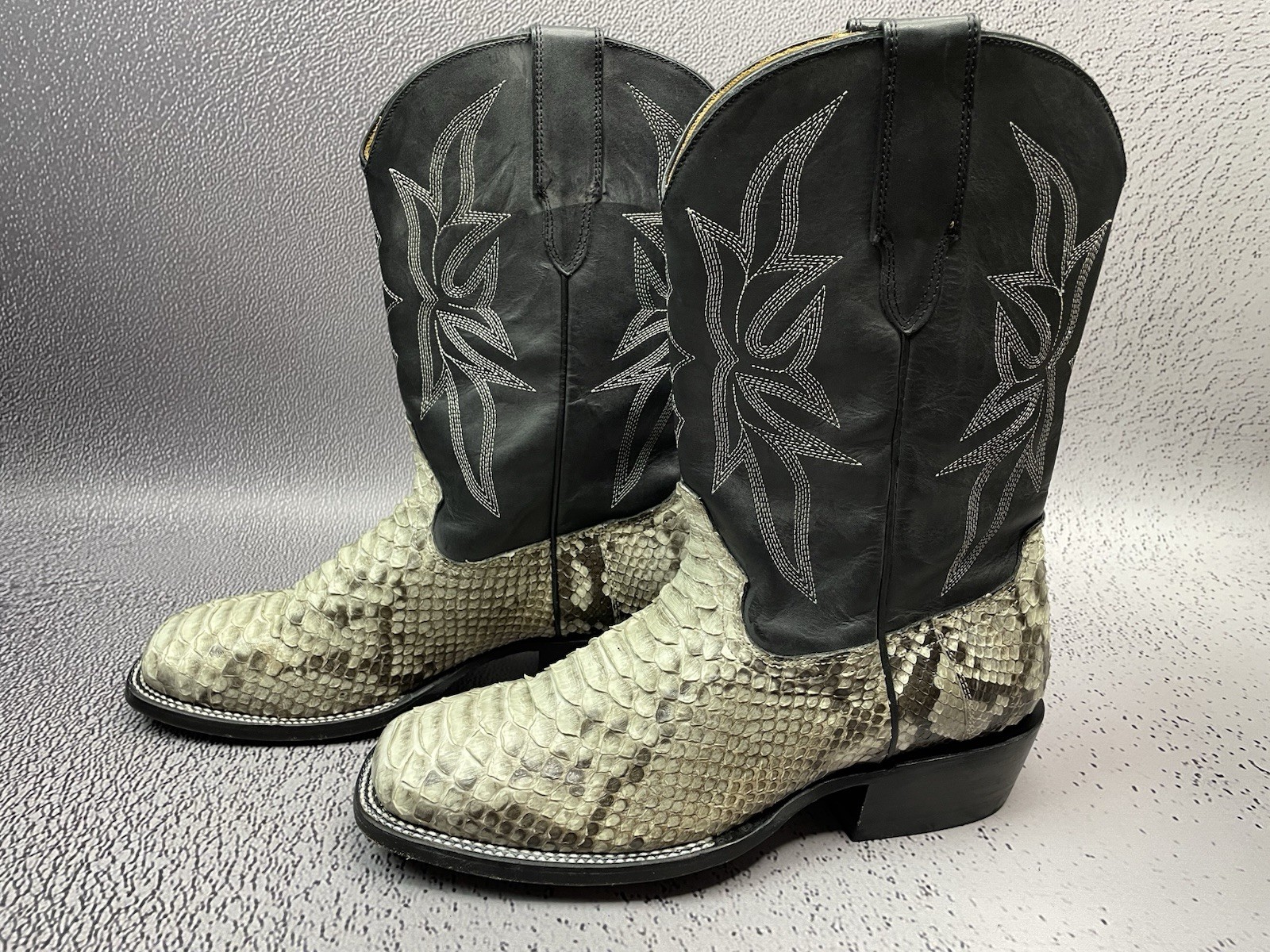 Freebird Men Black White Union Python Leather Boo… - image 7