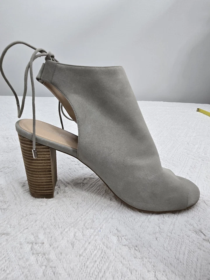Botines para mujer Charles David Elista gris peep toe con cordones al tobillo talla 10M LEER Foto 3 de 4