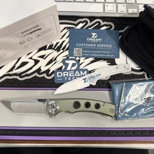 Dream Tech Knife D3915TGR Green Anodized Speed Holes