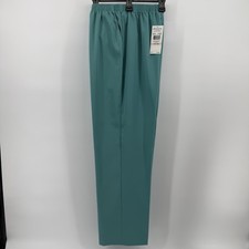 ALFRED DUNNER Sz 10 Aqua Blue Classic Fit Comfort Waist Pull On Pants NWT