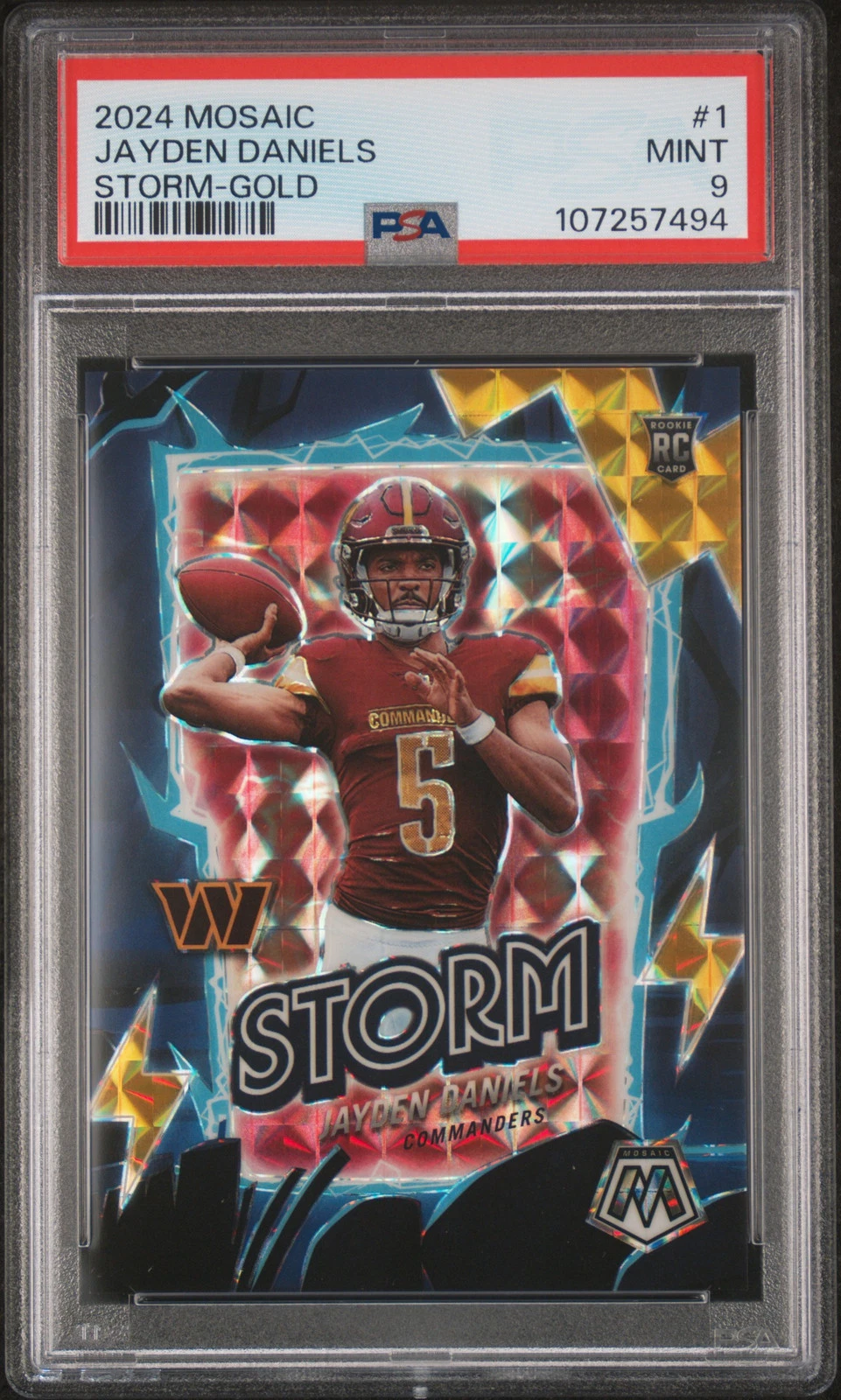 Jayden Daniels Panini Mosaic Storm #1 Gold