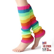 80s Leg Warmers for Women Vibrant Neon Colors Colorful Legs Warmers Rainbow