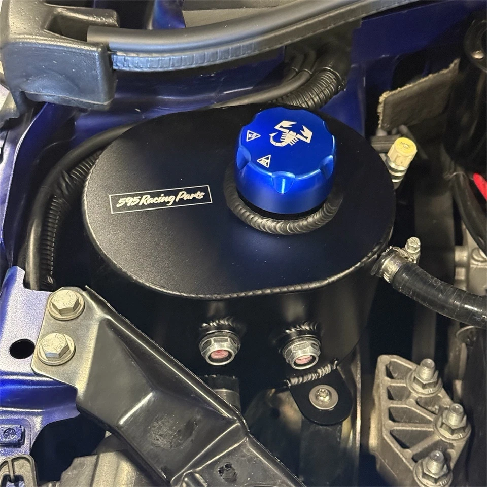 VASCHETTA ACQUA radiatore Fiat 500 Abarth in alluminio RINFORZATA + TAPPO - Immagine 4 di 4