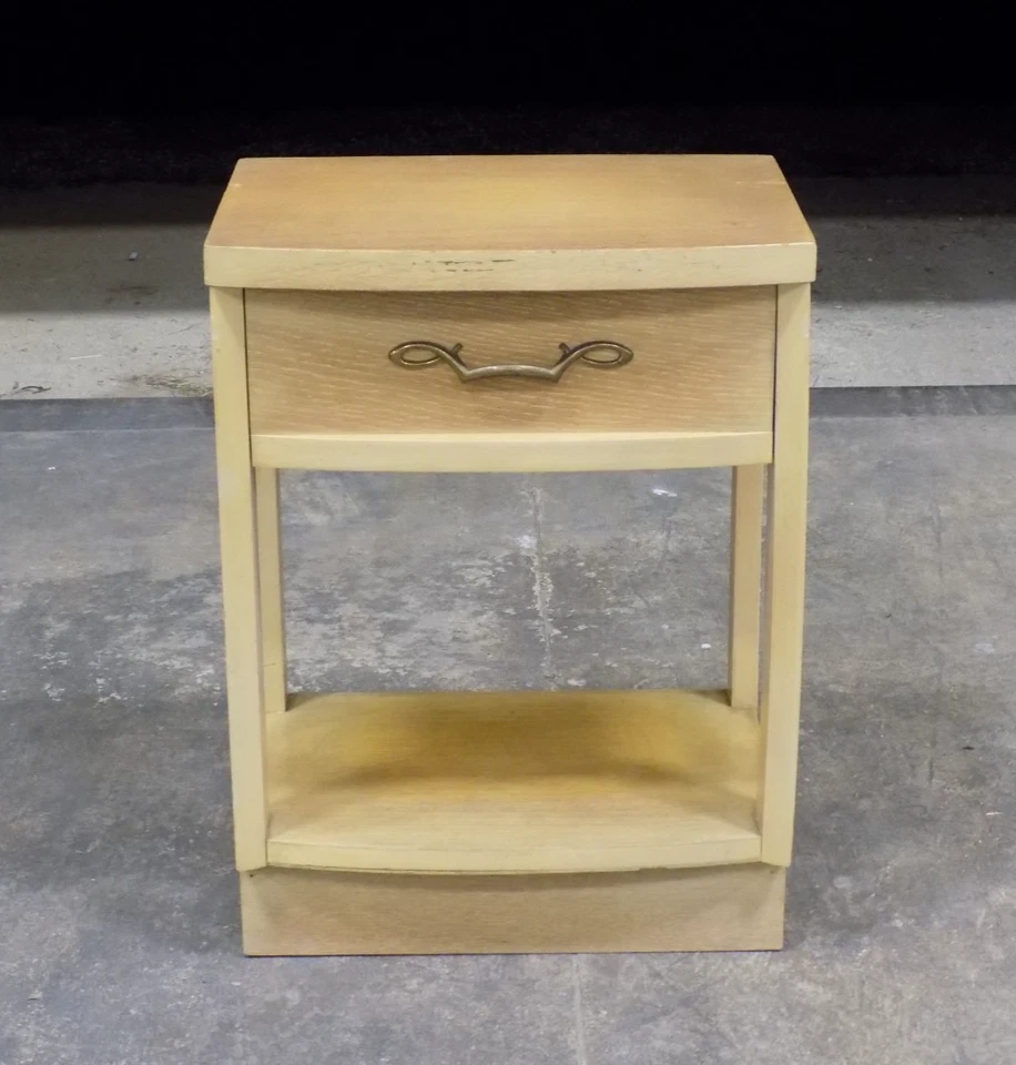 Mesita de noche vintage de un cajón mediados de siglo aspecto clásico moderno de arce Foto 3 de 4
