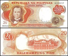 Philippines 20 Piso, 1969 ND, P-145b, UNC