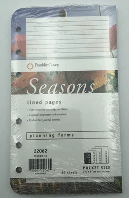 Franklin Covey 6-Ring Pocket Seasons Lined Paper 50 Sheets