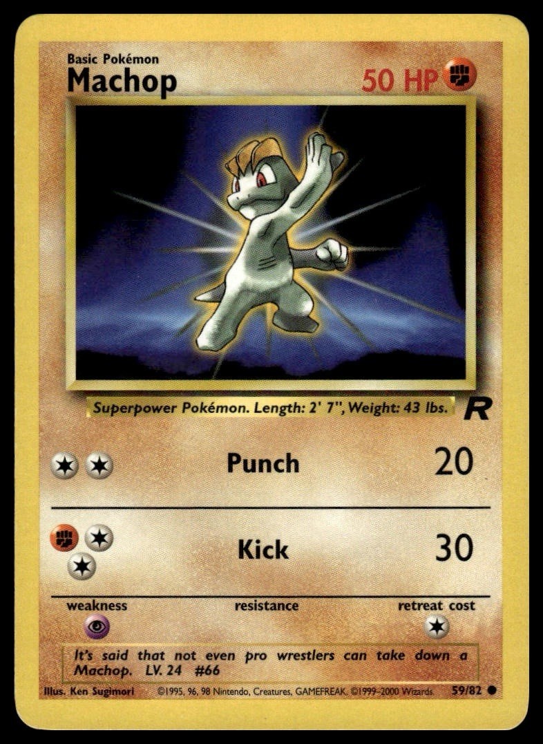 Machop 59/82 2000 Wizards Pokemon Team Rocket TCG