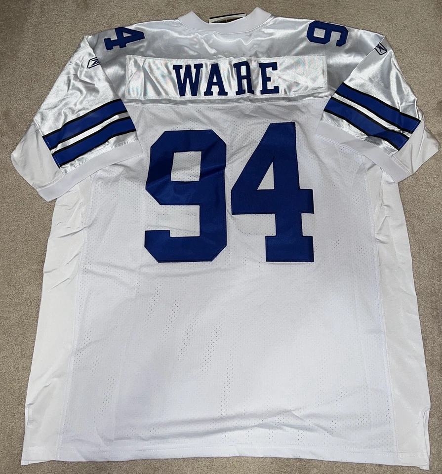 Camiseta blanca de los Dallas Cowboys DeMarcus Ware #94, auténtica Foto 2 de 4
