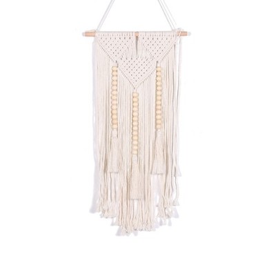 Hand-woven Macrame Wall Hanging Tapestry Bohemian Decoration with Tassels Beads