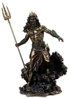 LARGE 20 Poseidon W Trident GREEK MYTHOLOGY God of Sea Statue Bronze Finish