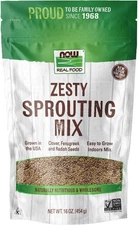 Now Real Food Zesty Sprout Mix 16 Ounce Unique Flavorful Seed Blend