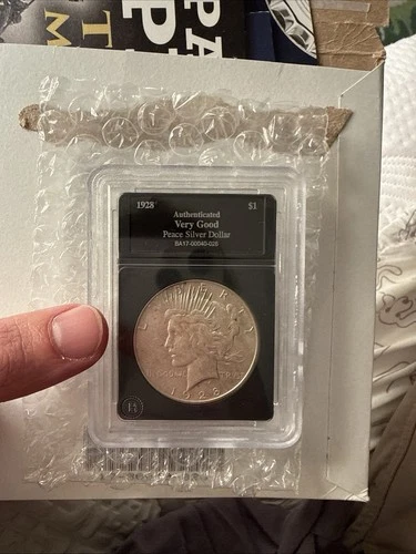 1928 Peace Silver Dollar $1 B Certified Very Good Grade Circulated Coin