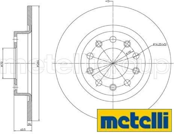 2X Bremsscheibe Metelli 23-1255C 2 Bremsscheiben Hinterachse Hinten-image