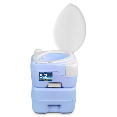 #ad #ad SereneLife 20 Liter Outdoor Portable Toilet w Extra Large Seat Phone Holder $85.99