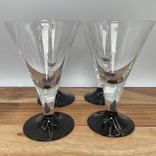 4x Luminarc? Cocktail / Martini Glasses Black Stem Retro French 5.25"