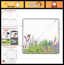 Adjustable Chain Link Fence Gate 70x72 in, Rust-Resistant Garden Panel, Farm Use
