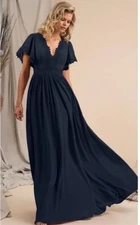 Azazie Tulum Dress, Women’s Size A20, Dark Navy, New With Tags