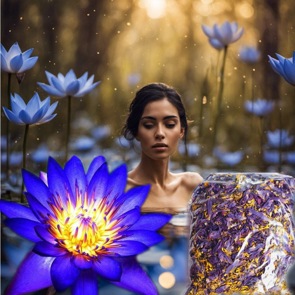 Sun Dried Nymphaea Caerulea Blue Lotus Organic Flowers Whole Flower Herbal Tea
