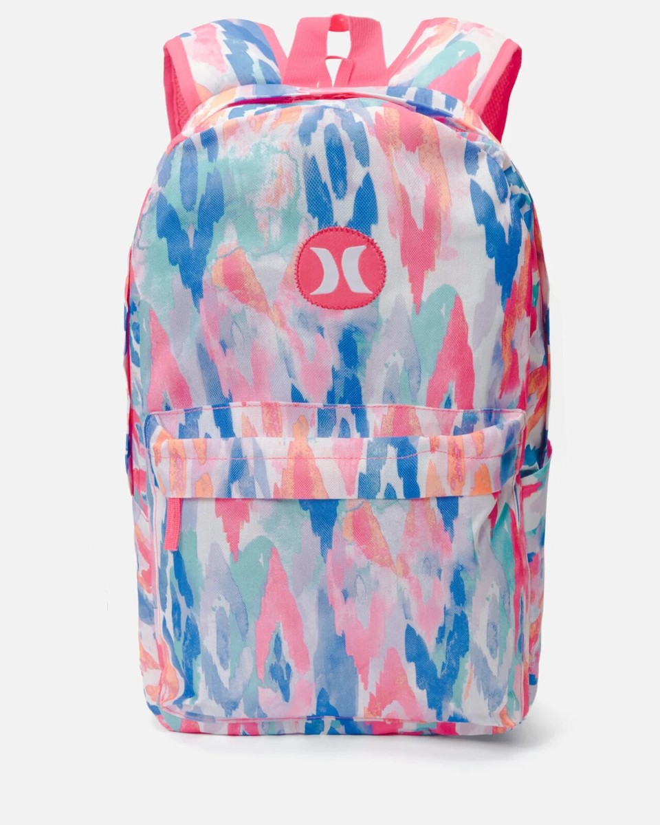 Hurley Girl's Patrol Hyper Pink Print Laptop Backpack 9A7109-A96c) NWT