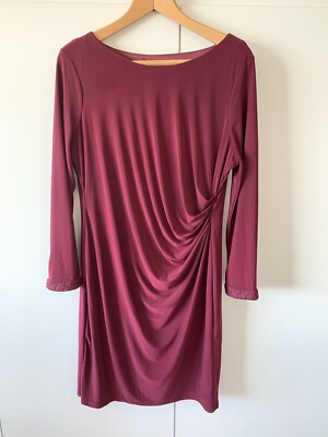 BNWT Billie Blossom Debenhams’ Petite Berry Knee length Sleeved Dress UK 18  UK