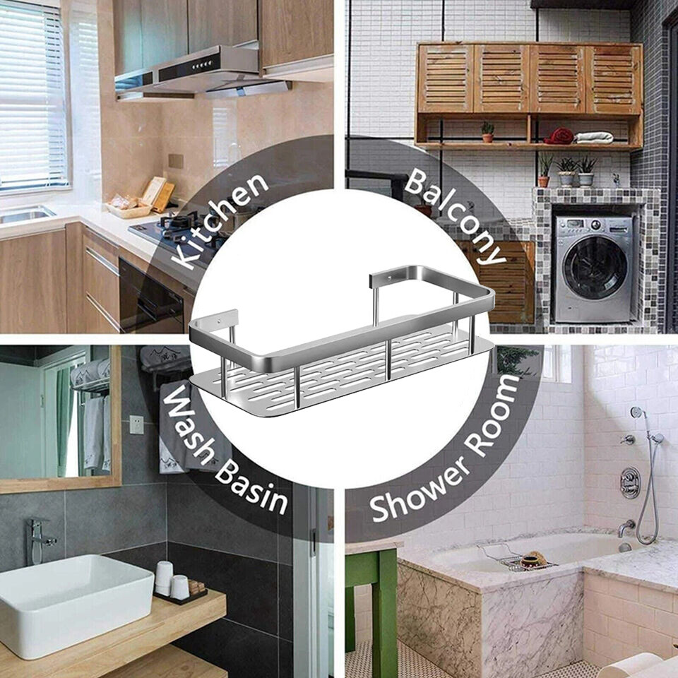 Shower Caddy 2 Pack Shower Shelves Selfadhesive, Shower Organiser Wall