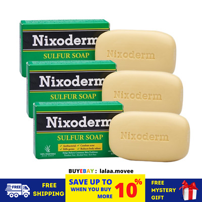 3 x NIXODERM Schwefelseife 100 g zur Linderung häufiger Hautprobleme pflanzli...