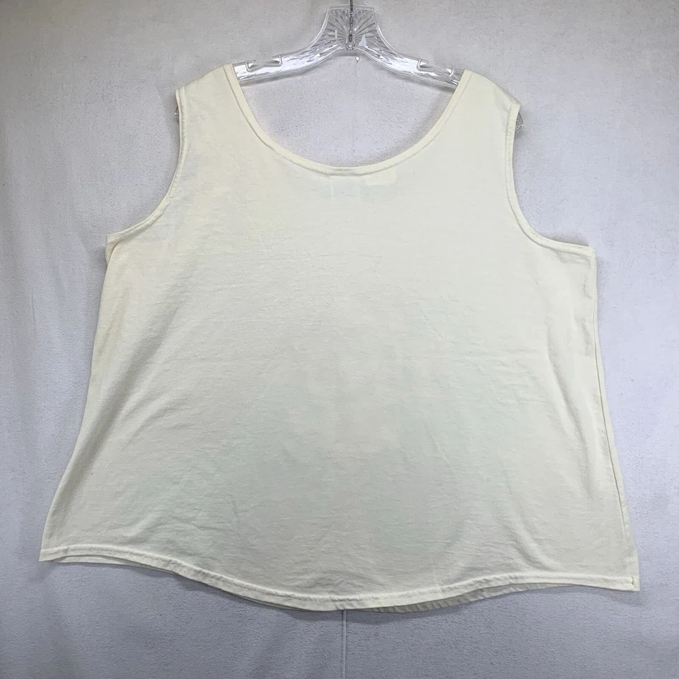 Camiseta sin mangas vintage para mujer 2XL marfil azul crema pájaros puff gráfico años 90 Cottagecore Foto 3 de 4