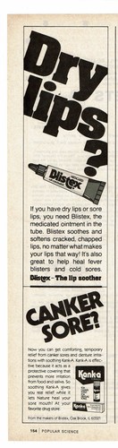 1979 Vintage Print Ad Dry Lips? Canker Sore? Blistex The Lip soother Kank-A - Picture 2 of 2