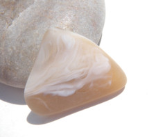 Sea Glass, Amber with White Swirls Pendant Size