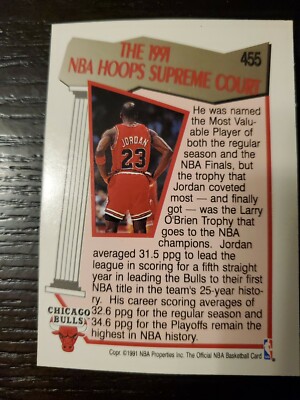Michael Jordan 1991-92 Supreme Court NBA Hoops Card #455 | eBay