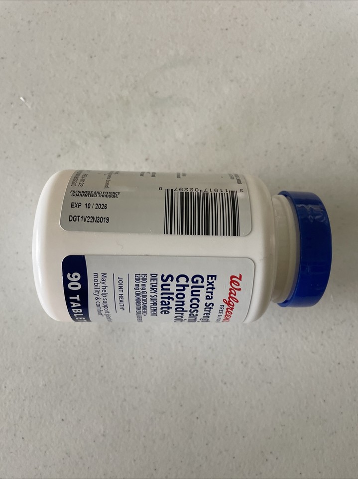 Walgreens Extra Strength Glucosamine HCI Chondroitin Sulfate 90 Tablets