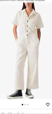 Levi's White Short Sleeve Heritage Denim Jumpsuit Size Large NWT