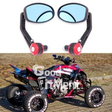 Motorcycle Red Bar End Rearview Mirrors For Yamaha Raptor ATV Cruiser Off-Road