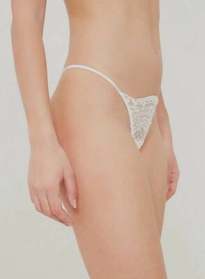I.D. Sarrieri 278525 Women's Thong,  White pearl, L