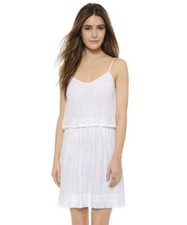Madewell DRESS Size SMALL Women's Skylight Overlay Spaghetti Strap White