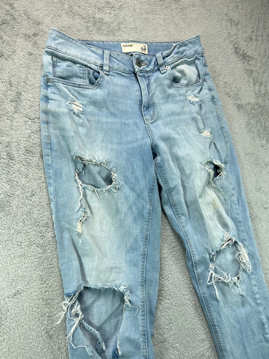 Garage Girlfriend Jeans Juniors 7 Womens 30 Blue Denim Light