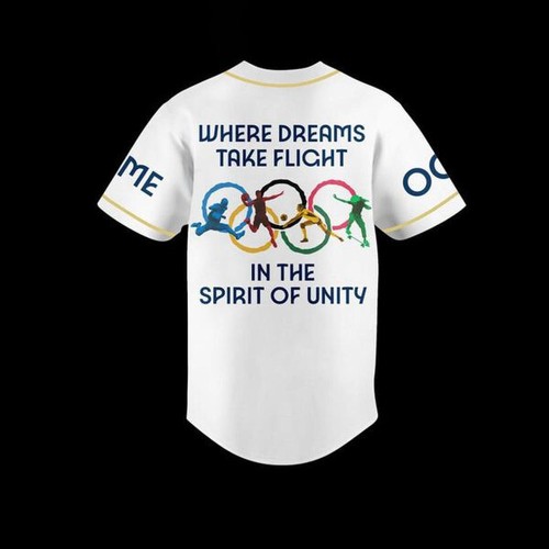 Olympic Paris 2024 Where Dreams Take Flight Personalized Baseball Jersey