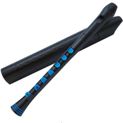 Nuvo Soprano Recorder+ Silicone Baroque Key System - Black/Blue with Case